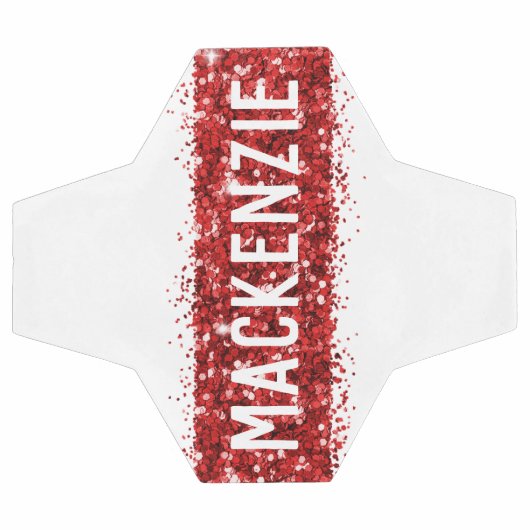 Rode strepe Monogram Naam Gepersonaliseerd Voetbal (Enkel)