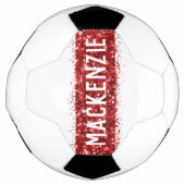 Rode strepe Monogram Naam Gepersonaliseerd Voetbal (Voorkant)