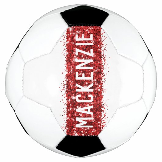 Rode strepe Monogram Naam Gepersonaliseerd Voetbal (Voorkant)
