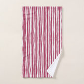 Rode Strepen Bordeaux Bad Handdoek (Handdoek)