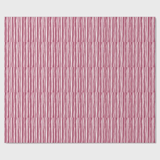 Rode Strepen Bordeaux Cadeaupapier (Vlak)