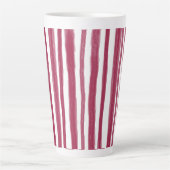 Rode Strepen Bordeaux Latte Mok (Voorkant)