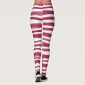 Rode Strepen Bordeaux Leggings (Achterkant)