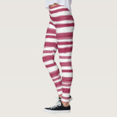 Rode Strepen Bordeaux Leggings (Links)