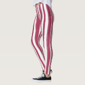 Rode Strepen Bordeaux Leggings (Links)