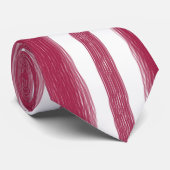 Rode Strepen Bordeaux  Stropdas (Opgerold)