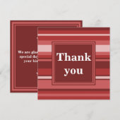Rode strepen dank je bedankkaart (Voorkant / Achterkant)