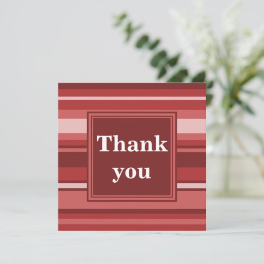 Rode strepen dank u bedankkaart (Staand voorkant)