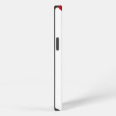 Rode strepen en chevrons met monogram op wit iPhone hoesje (Rechterkant)
