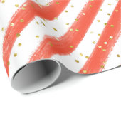 Rode strepen en goudglitter Kinder partij Cadeaupapier (Rol Hoek)