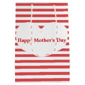 Rode strepen en hart | Moederdag Cadeautas (Achterkant)