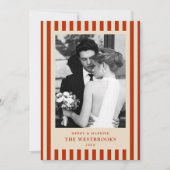 Rode Strepen Feestdagenkaart (Voorkant)