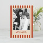 Rode Strepen Feestdagenkaart (Staand voorkant)