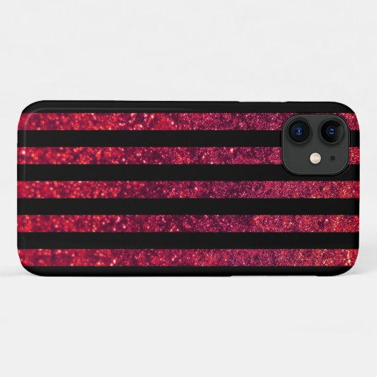 Rode strepen, glitterstrips, strips Case-Mate iPhone case (Achterkant (horizontaal))