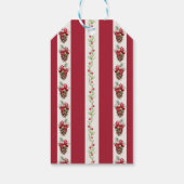 Rode strepen grandmillenial Kerstmis gepersonalise Cadeaulabel (Achterkant)