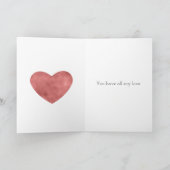 Rode Strepen & Harten Valentijnsdag Kaart (Binnen)