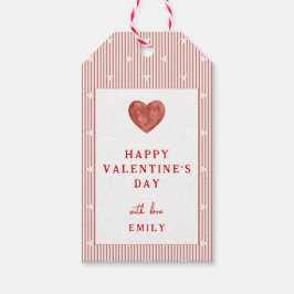 Rode Strepen Hartjes Gelukkig Valentijnsdag Tags Cadeaulabel