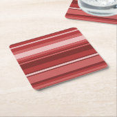 Rode strepen kartonnen onderzetters (Schuin)