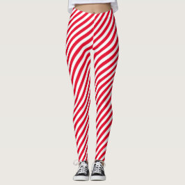 Rode strepen Kerst elf kostuum Leggings