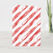 Rode strepen Kerstbal met strik Kaart (Achterkant)