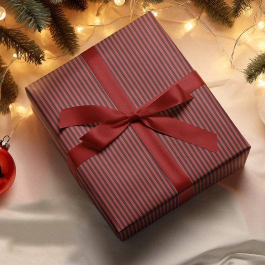 Rode Strepen Kerstkleur Elegant Eenvoudige Stijl Cadeaupapier