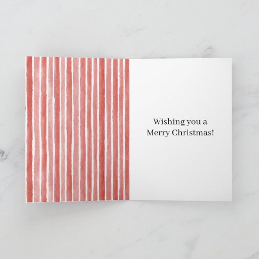 Rode Strepen Kerstmis Kaart (Binnen)