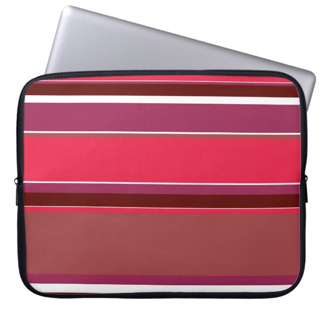 Rode strepen laptop sleeve (Voorkant)