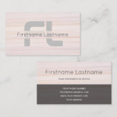 Rode strepen marmer-elegante monogram van het oppe visitekaartje (Voorkant / Achterkant)