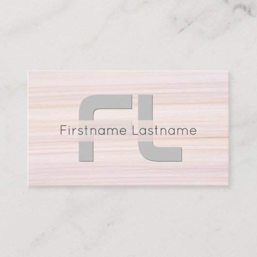 Rode strepen marmer-elegante monogram van het oppe visitekaartje (Voorkant)