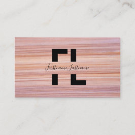 Rode strepen marmer-elegante monogram van het oppe visitekaartje