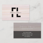 Rode strepen marmer-elegante monogram van het oppe visitekaartje (Voorkant / Achterkant)