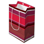 Rode strepen medium cadeauzakje (Voorkant Gekanteld)
