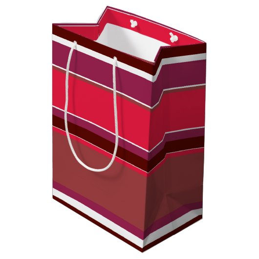 Rode strepen medium cadeauzakje (Achterkant Gekanteld)