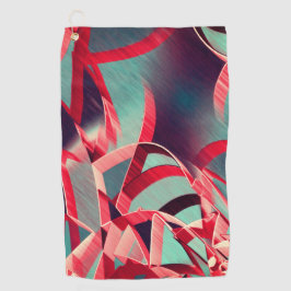 Rode strepen over blauw of grijs, geboord afbeeldi golfhanddoek