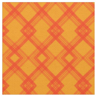 Rode strepen over een helder, oranje-geel stof