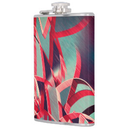 Rode strepen over grijs of blauw, geboord afbeeldi heupfles