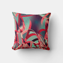 Rode strepen over grijs of blauw, geboord afbeeldi kussen