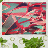 Rode strepen over grijs of blauw, geboord afbeeldi theedoek (Gevouwen)