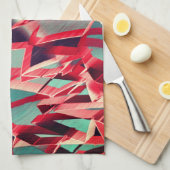 Rode strepen over grijs of blauw, geboord afbeeldi theedoek (Quarter Fold)