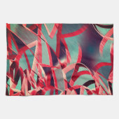 Rode strepen over grijs of blauw, geboord afbeeldi theedoek (Horizontaal)