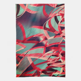 Rode strepen over grijs of blauw, geboord afbeeldi theedoek