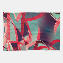 Rode strepen over grijs of blauw, geboord afbeeldi theedoek