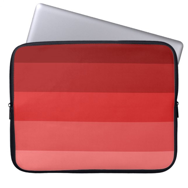 Rode strepen patroon laptop sleeve (Voorkant)