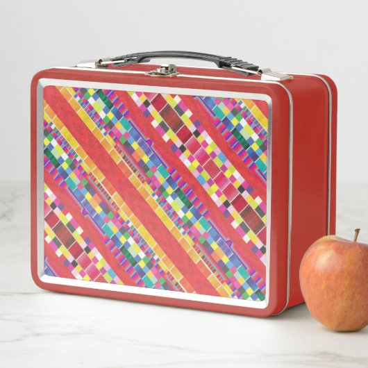 Rode strepen, strepen en kleurrijke pixels (In situ)