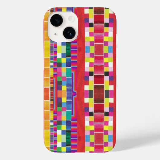 Rode strepen, strepen en kleurrijke pixels Case-Mate iPhone case (Achterkant)