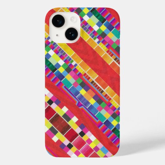 Rode strepen, strepen en kleurrijke pixels Case-Mate iPhone case (Achterkant)