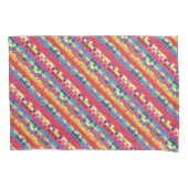 Rode strepen, strepen en kleurrijke pixels kussensloop (Voorkant)