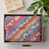 Rode strepen, strepen en kleurrijke pixels tissuepapier (Geschenk)