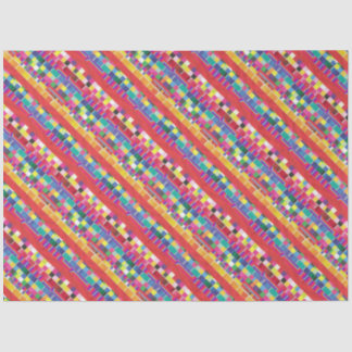 Rode strepen, strepen en kleurrijke pixels tissuepapier