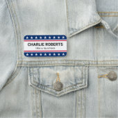 Rode strepen voor de sterren blauwe witte patriott naamplaatje (In situ)